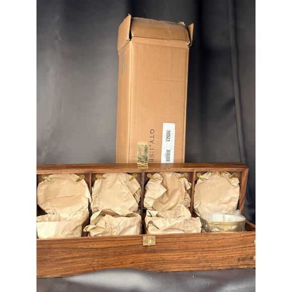 Captain’s Brass Anchor Cup & Saucer Set Nautical Gift in Wood Case Box - Picture 10 of 11